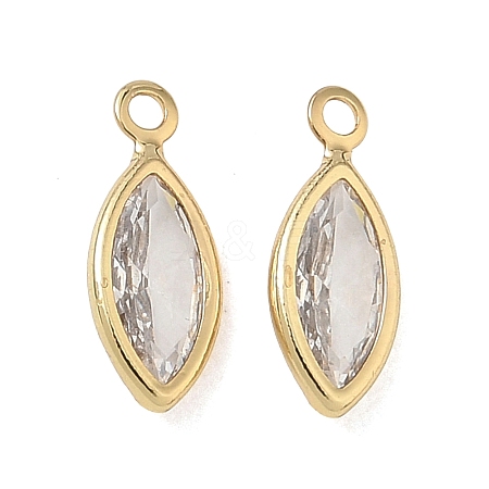 Brass Pave Cubic Zirconia Charms CU-CBABEB3-06G-03-1