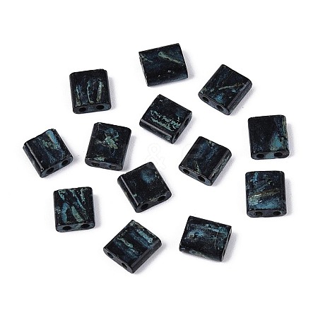2-Hole Baking Paint Glass Seed Beads SEED-N009-03A-1