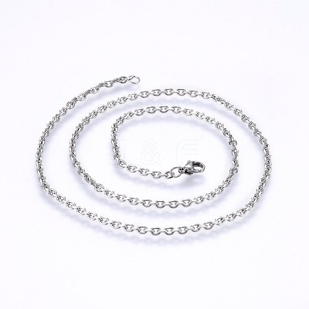 Tarnish Resistant 304 Stainless Steel Cable Chain Necklaces NJEW-P226-01P-05-1