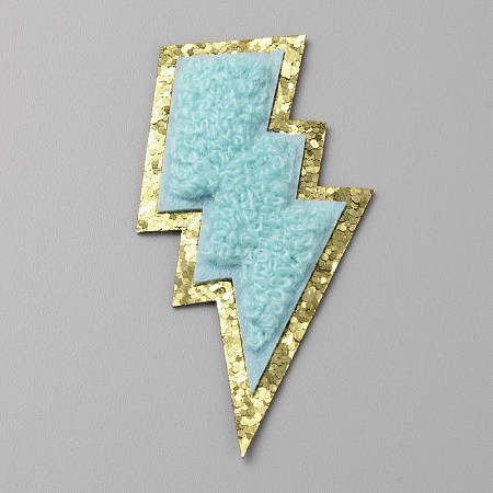 Lightning Bolt Computerized Towel Embroidery Polyester Iron on Patches PATC-WH0012-20C-1
