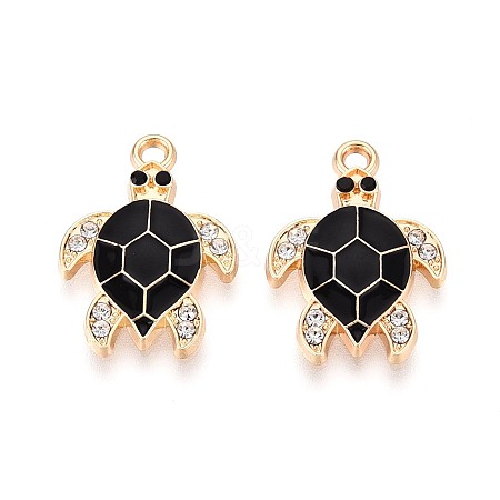 Alloy Rhinestone and Enamel Pendants PALLOY-T092-40G-05-1