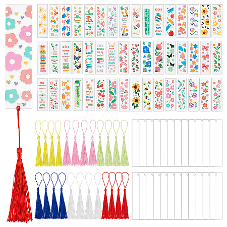 DIY Mixed Pattern Plastic Bookmarks Making Kits DIY-PH0030-21-1