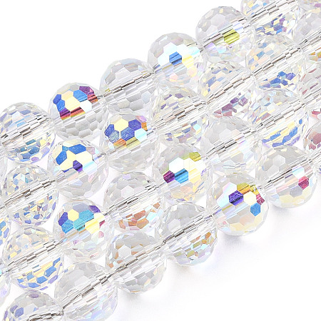 Transparent Electroplate Glass Bead Strands EGLA-TAC0003-04L-1