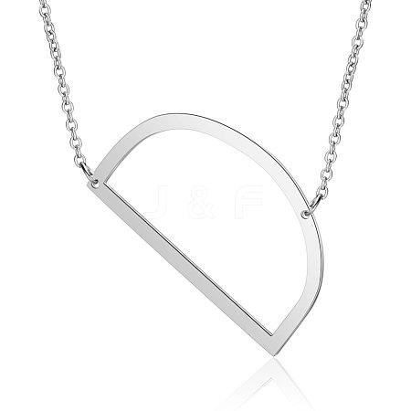 Non-Tarnish 201 Stainless Steel Initial Pendants Necklaces NJEW-S069-JN003D-D-1