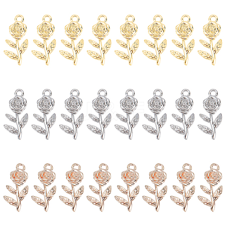 DICOSMETIC 24Pcs 3 Colors Brass Pendants FIND-DC0002-13-1