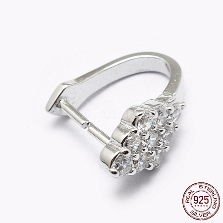 Rhodium Plated 925 Sterling Silver Micro Pave Cubic Zirconia Pendant Bails X-STER-P034-67P-1