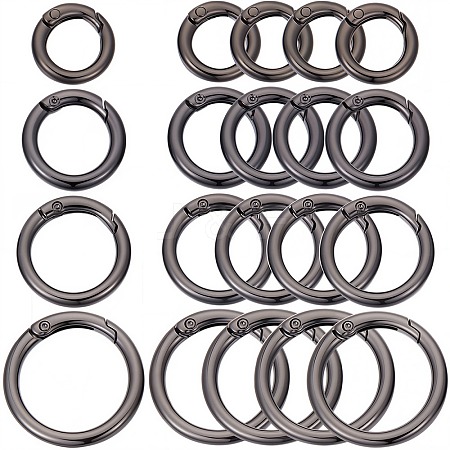 20Pcs 4 Styles Alloy Spring Gate Rings FIND-SP0001-50C-1