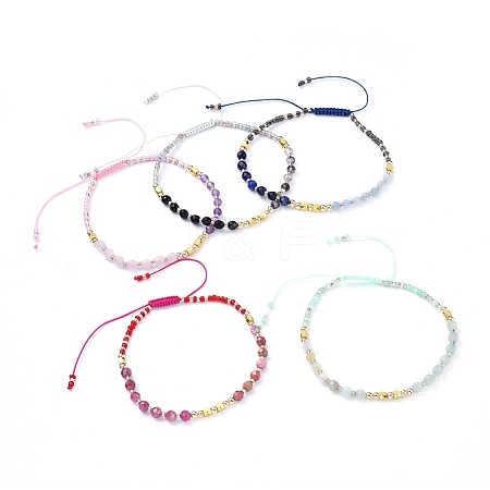 Adjustable Nylon Thread Braided Bead Bracelets BJEW-JB05161-1