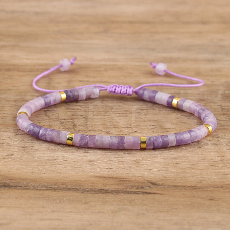 Natural Lepidolite Beaded Braided Bracelets QH4784-12-1