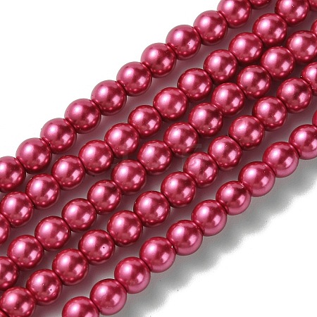 Eco-Friendly Dyed Glass Pearl Round Beads Strands HY-A002-4mm-RB058-1