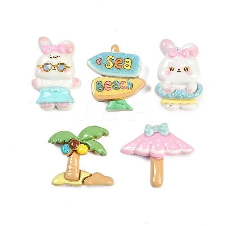 Summer Theme Resin Cabochons RESI-H166-16-1