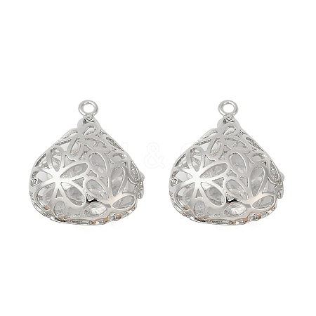 Brass with Clear Cubic Zirconia Pendants KK-G532-22P-1