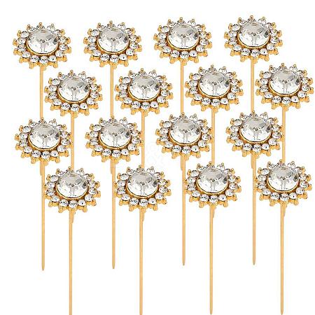 16Pcs Alloy Crystal Rhinestone Head Pins FIND-SP0004-63G-1
