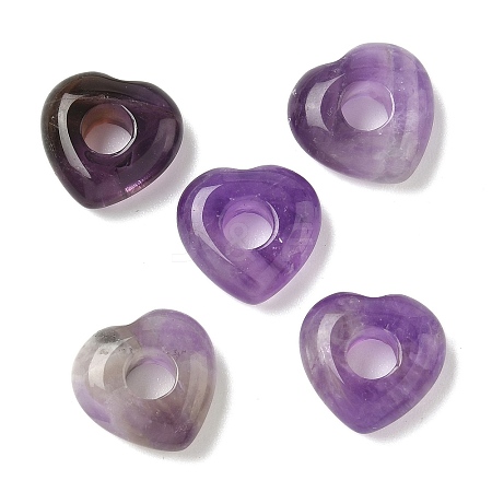 Natural Amethyst European Beads G-C252-01J-1