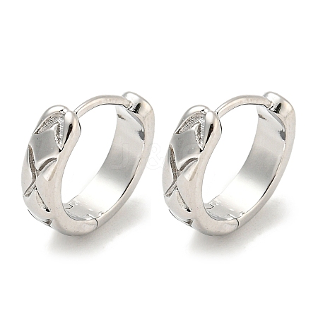 Brass Hoop Earrings EJEW-L211-010A-P-1