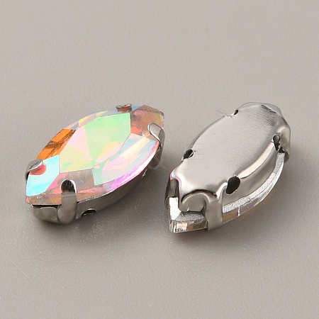 Horse Eye Shape Sew on Rhinestone FIND-WH0128-93C-01-1