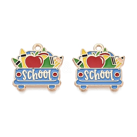 Back to School Alloy Enamel Pendants ENAM-Q004-01KCG-26-1