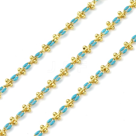 Brass Enamel Link Chains CHC-L050-07G-06-1