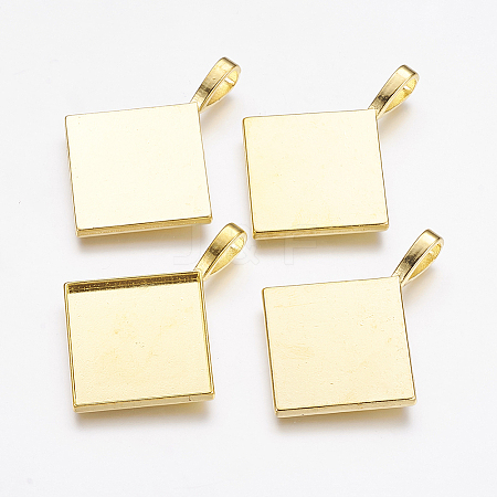 Rhombus Alloy Pendant Cabochon Settings LS-PALLOY-D336-G-NR-1