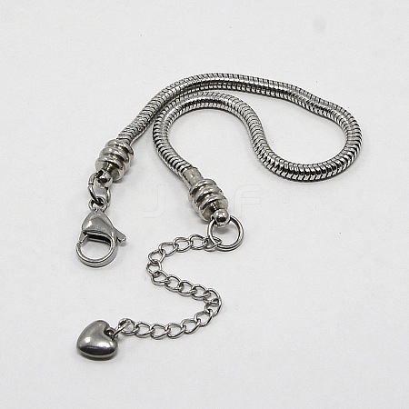 Tarnish Resistant 304 Stainless Steel European Round Snake Chains Bracelets X-STAS-J015-06-1