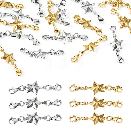 16Pcs 2 Colors 304 Stainless Steel Lobster Claw Clasps PALLOY-TAC0265-1