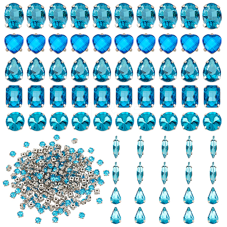 Olycraft 270Pcs 8 Style Gradient Color Sew on Rhinestone DIY-OC0010-35-1