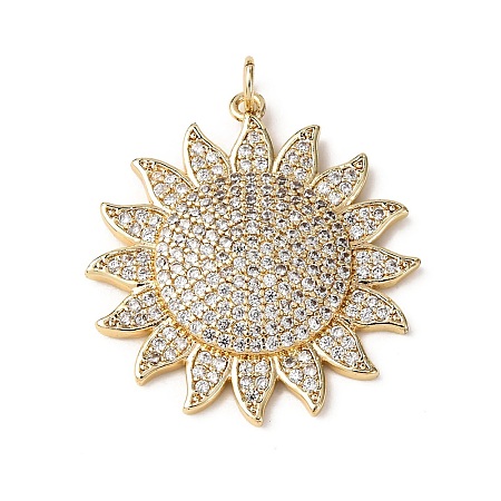 Brass Micro Pave Cubic Zirconia Pendants KK-A264-01G-1