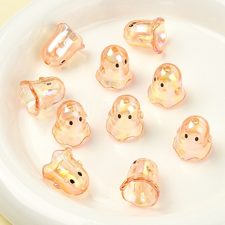 10Pcs Transparent Acrylic Bead Caps TACR-YW0003-23E-1