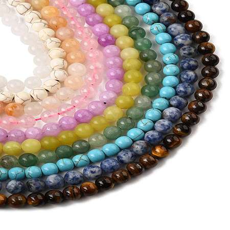 10 Strands 10 Styles Natural & Synthetic Mixed Gemstone Round Beads Strands G-FS0005-90-1