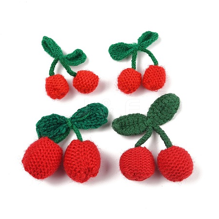 Crochet 14Pcs 3 Style 3D Cherry Ornament Accessories DIY-FG0004-11-1