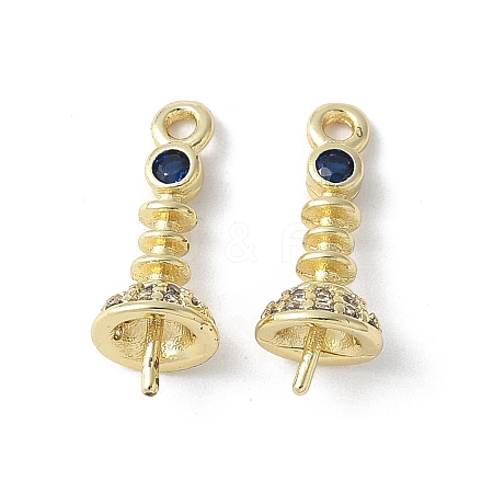 Brass Micro Pave Cubic Zirconia Peg Bails Charms KK-D324-26G-1