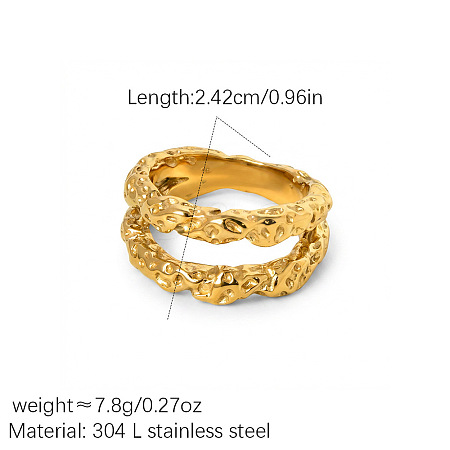 Double Layer 304 Stainless Steel Finger Rings WGBC9E1-01-1