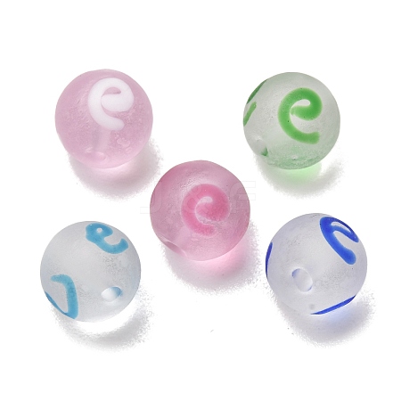Frosted Handmade Lampwork Beads LA-CBA5635-01B-1
