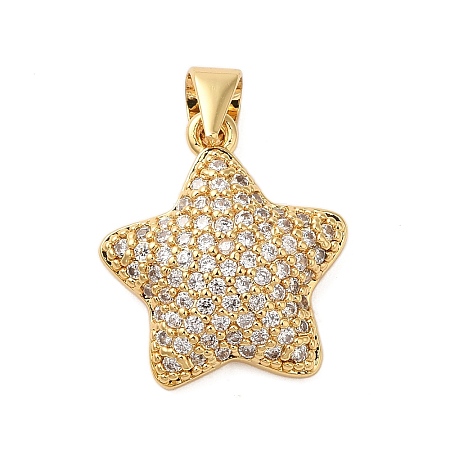 Brass Micro Pave Cubic Zirconia Pendants KK-A228-03G-1