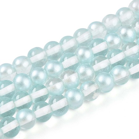 Baking Paint Transparent Glass Beads Strands DGLA-N011-6mm-05-1