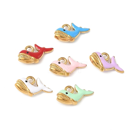 304 Stainless Steel Enamel Pendants STAS-I346-25G-05-1