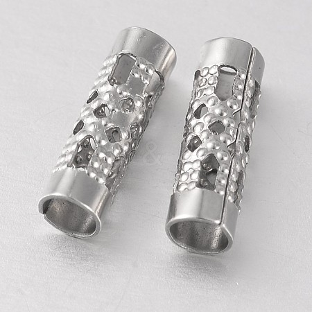 Tarnish Resistant Column 316 Surgical Stainless Steel Hollow Tube Beads STAS-M255-01-1