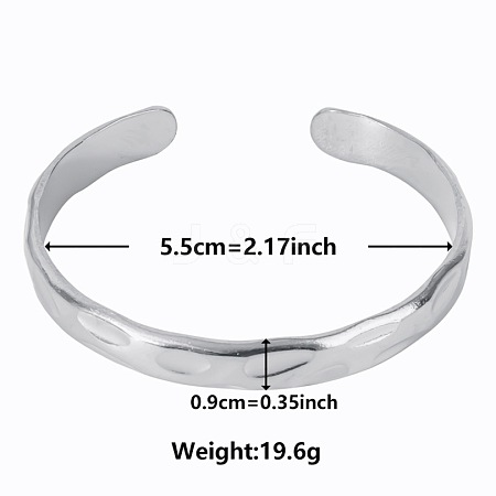 Stylish European and American Texture 304 Stainless Steel Cuff Bangles for Women RC0400-1-1