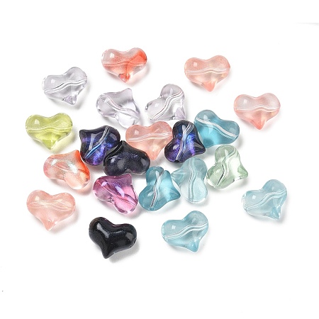 Baking Paint Transparent Glass Beads GL-CBAB158-02-1