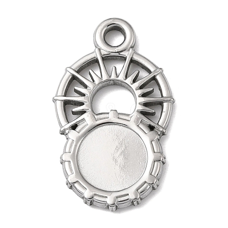 Sun 304 Stainless Steel Pendant Cabochon Setting STAS-P454-12P-1