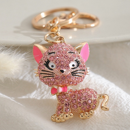 Alloy Rhinestone Keychains PW-WG961B4-02-1