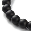 Natural Lava Rock & Synthetic Black Stone & Non-magnetic Hematite Round Beads Energy Stretch Bracelets Set BJEW-JB06971-8