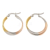 202 Stainless Steel Multi Layered Hoop Earrings EJEW-H003-32M-1