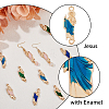 SUPERFINDINGS 30Pcs 5 Colors Religion Zinc Alloy Enamel Connector Charms ENAM-FH0001-76-4