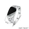 Alloy Micro Pave Cubic Zirconia Finger Rings for Men FS-WGE231C-02-4