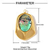 304 Stainless Steel Paua Shell Pendants STAS-OY008-90G-2