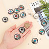 Gorgecraft 12Pcs 4 Colors 1-Hole Alloy & Turquoise Buttons FIND-GF0003-46-3