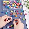 60Pcs 10 Colors UV Plating Iridescent Acrylic Beads MACR-AR0001-23-4