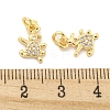 Brass Micro Pave Clear Cubic Zirconia Charms KK-Z044-32G-3