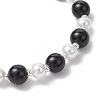 Glass Pearl Round Beaded Bracelets for Women BJEW-JB11958-4